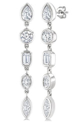 Load image into Gallery viewer, 1 Ctw Bezel Set Mixed Diamond Cut Fashion Earring in 14K White Gold
