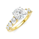 Load image into Gallery viewer, 1 1/10 Ctw Round Shape Round Cut Diamond Semi-Mount Engagement Ring in 14K Yellow and White Gold