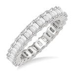 Load image into Gallery viewer, 3 Ctw Eternity Emerald Cut Diamond Wedding Band in 14K White Gold