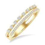 Load image into Gallery viewer, 1/4 Ctw Split Twin Row Round Cut Diamond Fashion Band in 14K Yellow Gold