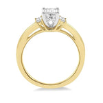 Load image into Gallery viewer, 1/10 Ctw Baguette Diamond Semi-Mount Engagement Ring in 14K Yellow and White Gold