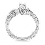 Load image into Gallery viewer, 1/2 Ctw Diamond Engagement Ring with 1/4 Ct Round Cut Center Stone in 14K White Gold