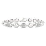 Load image into Gallery viewer, 1/10 Ctw Mariner Link Round Cut Diamond Bracelet in Sterling Silver