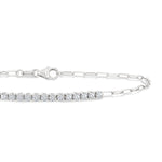 Load image into Gallery viewer, 1/2 Ctw Round Cut Diamond Paperclip Chain Bracelet in 14K White Gold