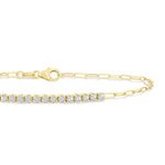 Load image into Gallery viewer, 1/2 Ctw Round Cut Diamond Paperclip Chain Bracelet in 14K Yellow Gold