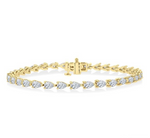 Load image into Gallery viewer, 4 Ctw East West Pear Cut Diamond Fashion Tennis Bracelet in 14K Yellow Gold