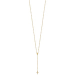Load image into Gallery viewer, 14k Polished Crucifix and Miraculous Medal 2mm Beaded 19.5 inch Rosary Necklace