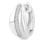 Load image into Gallery viewer, 1/6 Ctw Round Cut Diamond Bold Fashion Hoop Earrings in 10K White Gold