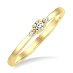 Load image into Gallery viewer, 1/10 Ctw Three Stone Round Cut Diamond Petite Fashion Ring in 10K Yellow Gold