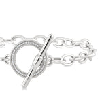 Load image into Gallery viewer, 1/10 Ctw Circle Toggle Round Cut Diamond Fashion Bracelet in Sterling Silver