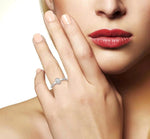 Load image into Gallery viewer, 1/50 Ctw Oval Shape Round Cut Diamond Promise Ring in 10K White Gold