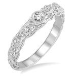 Load image into Gallery viewer, 1/6 Ctw Round Cut Vintage Lattice Diamond Wedding Band in 14K White Gold