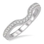 Load image into Gallery viewer, 1/6 Ctw U-Shape Round Cut Diamond Wedding Band in 14K White Gold