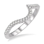 Load image into Gallery viewer, 1/6 Ctw Crescent Shape Round Cut Diamond Wedding Band in 14K White Gold