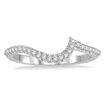 Load image into Gallery viewer, 1/6 Ctw Crescent Shape Round Cut Diamond Wedding Band in 14K White Gold