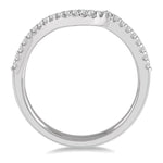 Load image into Gallery viewer, 1/6 Ctw Crescent Shape Round Cut Diamond Wedding Band in 14K White Gold