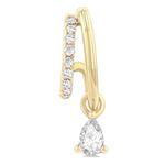 Load image into Gallery viewer, 1/3 Ctw Split Design Pear and Round Cut Diamond Half Hoop Earrings in 14K Yellow Gold