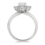 Load image into Gallery viewer, 5/8 Ctw Marquise Shape Oval, Baguette and Round Cut Diamond Semi-Mount Engagement Ring in 14K White Gold