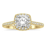 Load image into Gallery viewer, 3/8 Ctw Diamond Ladies Engagement Ring with 1/4 Ct Round Cut Center Stone in 14K Yellow and White Gold