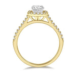 Load image into Gallery viewer, 3/8 Ctw Diamond Ladies Engagement Ring with 1/4 Ct Round Cut Center Stone in 14K Yellow and White Gold