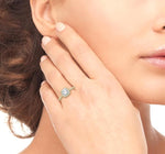 Load image into Gallery viewer, 3/8 Ctw Diamond Ladies Engagement Ring with 1/4 Ct Round Cut Center Stone in 14K Yellow and White Gold
