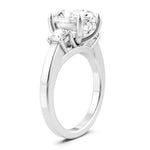 Load image into Gallery viewer, 1/2 Ctw Tri-Mount Past, Present and Future Oval Shape Center Round Cut Diamond Semi-Mount Engagement Ring in 14K White Gold