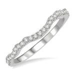 Load image into Gallery viewer, 1/5 Ctw Curvy Round Cut Diamond Wedding Band in 14K White Gold