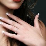 Load image into Gallery viewer, 1/5 Ctw Curvy Round Cut Diamond Wedding Band in 14K White Gold