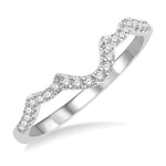 Load image into Gallery viewer, 1/6 Ctw Curved Round Cut Diamond Wedding Band in 14K White Gold