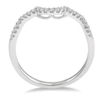 Load image into Gallery viewer, 1/6 Ctw Curved Round Cut Diamond Wedding Band in 14K White Gold