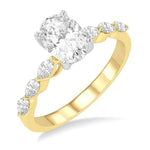 Load image into Gallery viewer, 3/8 Ctw Oval Shape Marquise & Round Cut Diamond Semi-Mount Engagement Ring in 14K Yellow and White Gold
