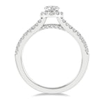 Load image into Gallery viewer, 1/3 Ctw Circular Mount Split Round Cut Diamond Semi-Mount Engagement Ring in 14K White Gold