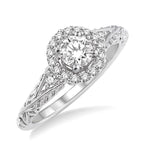 Load image into Gallery viewer, 5/8 Ctw Diamond Engagement Ring with 3/8 Ct Round Cut Center Stone in 14K White Gold