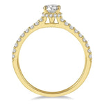 Load image into Gallery viewer, 5/8 Ctw Round Center Stone Ladies Engagement Ring with 3/8 Ct Round Cut Center Stone in 14K Yellow Gold