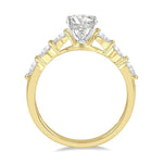 Load image into Gallery viewer, 3/8 Ctw Round Cut Diamond Semi-Mount Engagement Ring in 14K White and Yellow Gold