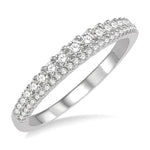 Load image into Gallery viewer, 3/8 Ctw Double Row Round Cut Diamond Band in 14K White Gold
