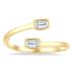 Load image into Gallery viewer, 1/5 Ctw Split Single Coil Bezel Set Octagon Cut Diamond Open Fashion Ring in 14K Yellow Gold