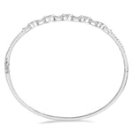 Load image into Gallery viewer, 1 1/10 Ctw Lovebright Circular Mounts Baguette & Round Cut Diamond Bangle in 14K White Gold