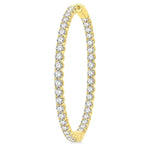 Load image into Gallery viewer, 7 Ctw Inside-Out Round Cut Diamond 1 3/4 Inch Hoop Earrings in 14K Yellow Gold