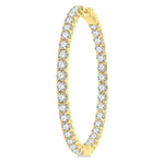 Load image into Gallery viewer, 10 Ctw Inside-Out Round Cut Diamond 1 3/4 Inch Hoop Earrings in 14K Yellow Gold