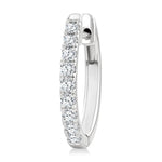 Load image into Gallery viewer, 1/2 Ctw Round Cut Diamond Hoop Earrings in 14K White gold