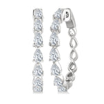 Load image into Gallery viewer, 1 1/2 Ctw North-South Pear Shape Diamond Fashion Hoop Earring in 14K White Gold