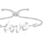 Load image into Gallery viewer, 1/20 Ctw Love Scribed Round Cut Diamond Lariat Bracelet in Sterling Silver