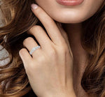Load image into Gallery viewer, 3/8 Ctw Round Cut Diamond Lovebright Engagement Ring in 14K White Gold