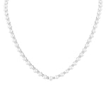 Load image into Gallery viewer, 4 MM Cultured Pearl and 2 Ctw Round Cut Diamond Straightline Fashion Necklace in 14K White Gold