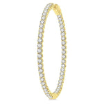 Load image into Gallery viewer, 5 Ctw Inside-Out Round Cut Diamond 1 3/4 Inch Hoop Earrings in 14K Yellow Gold