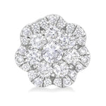 Load image into Gallery viewer, 3/4 Ctw Flower Pattern Round Cut Diamond Fashion Stud Earrings in 14K White Gold