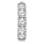 Load image into Gallery viewer, 4 Ctw Round Cut Diamond Hoop Earrings in 14K White gold