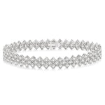 Load image into Gallery viewer, 10 Ctw Chevron Link Round Cut Diamond Tennis Bracelet in 14K White Gold