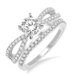 Load image into Gallery viewer, 1 1/5 Ctw Diamond Wedding Set with 1 Ctw Round Cut Engagement Ring and 1/5 Ctw Wedding Band in 14K White Gold